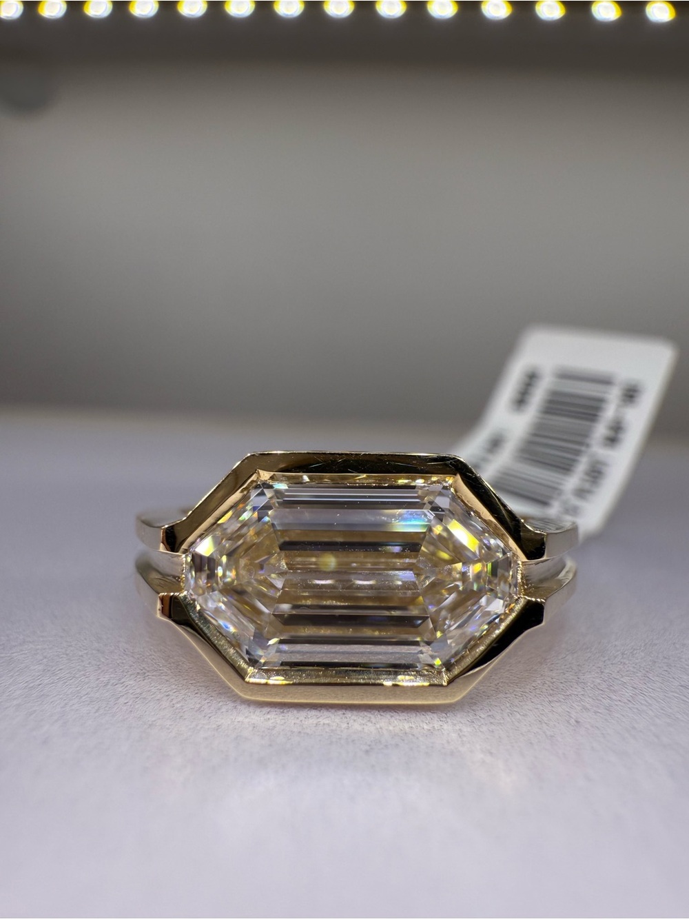 2.64 carat D VVS2 east west octagon step cut solitaire